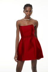 Eneko Red Bead Embellished Mini Dress