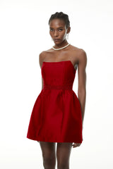 Eneko Red Bead Embellished Mini Dress