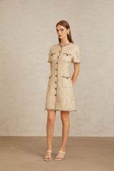 Énergie Neutral ALine Tweed Mini Dress