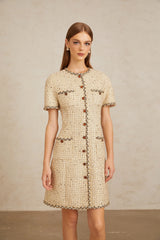 Énergie Neutral ALine Tweed Mini Dress