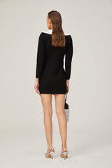 Enora black contrastcolor mini dress