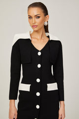 Enora black contrastcolor mini dress
