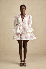 Enora floralprint tiered mini dress