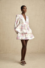 Enora floralprint tiered mini dress
