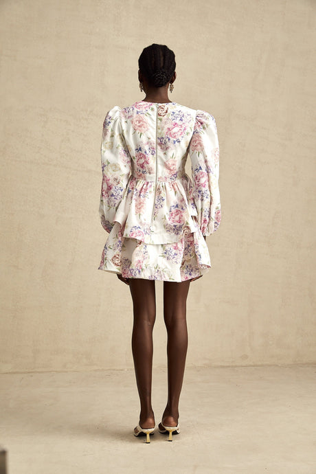 Enora floralprint tiered mini dress