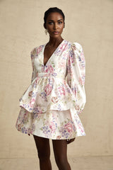 Enora floralprint tiered mini dress