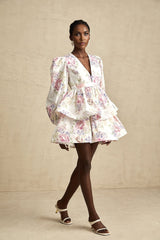 Enora floralprint tiered mini dress