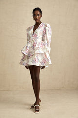 Enora floralprint tiered mini dress