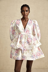 Enora floralprint tiered mini dress