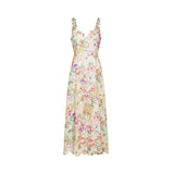 Enora lace floral embroidered midi dress