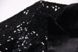 Enrica Double - Breasted Sequin Blazer - Slim Fit with Velvet Lapels - Velvet - Trimmed Pockets