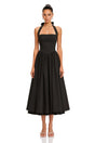 Eponine Black Layered Flared Hem Midi Dress
