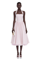 Eponine Pink Layered Flared Hem Midi Dress