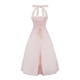 Eponine Pink Layered Flared Hem Midi Dress