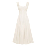 Érasme Cream White Flounced Midi dress