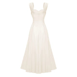 Érasme Cream White Flounced Midi dress