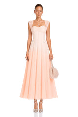 Érasme Pink Flounced Midi Dress