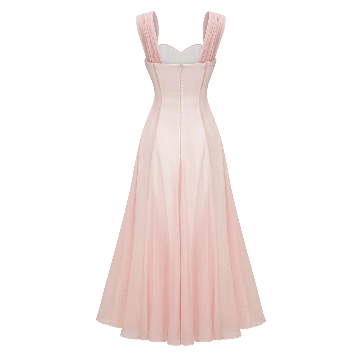 Érasme Pink Flounced Midi Dress