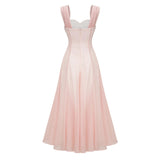 Érasme Pink Flounced Midi Dress