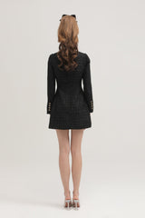 Erin Coat - Open Neck Design - Long Sleeves - Lapels with Bow Detail