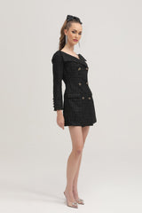Erin Coat - Open Neck Design - Long Sleeves - Lapels with Bow Detail