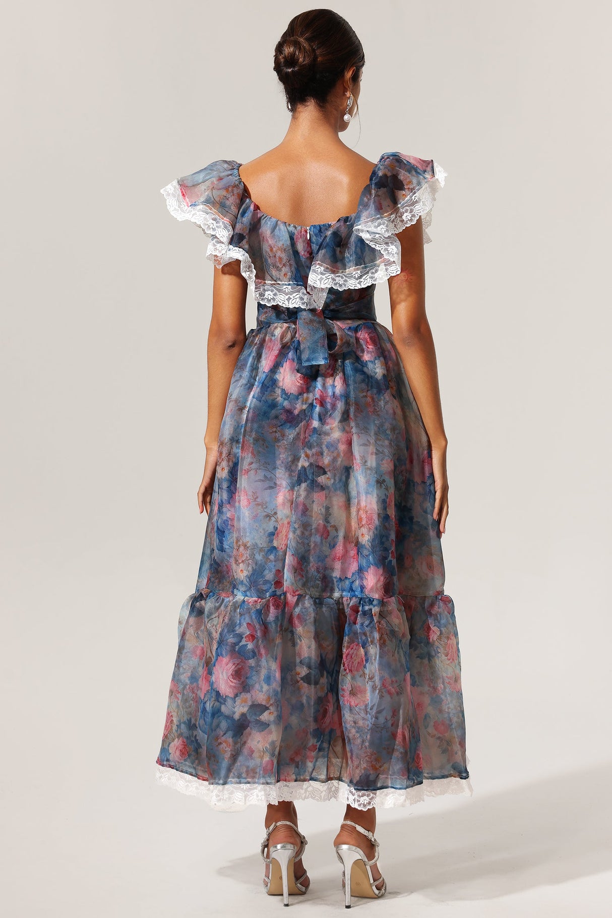 Ermione Blue Floral Maxi Dress