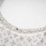 Ermione Mini Dress - Sleeveless Spaghetti Strap Crystal Embellished Bow Detailing Zip Fastening