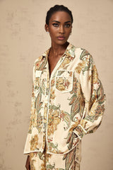 Esme Shirt & Trousers – Floral Print – Semi - Sheer – Wide Legs