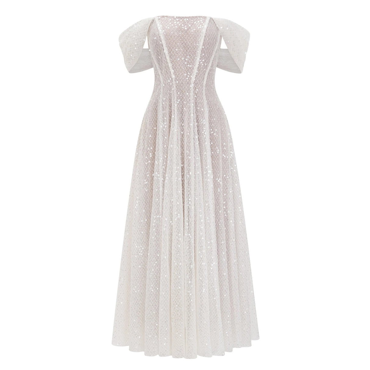 Esme White Off Shoulder Embellished Maxi Dress