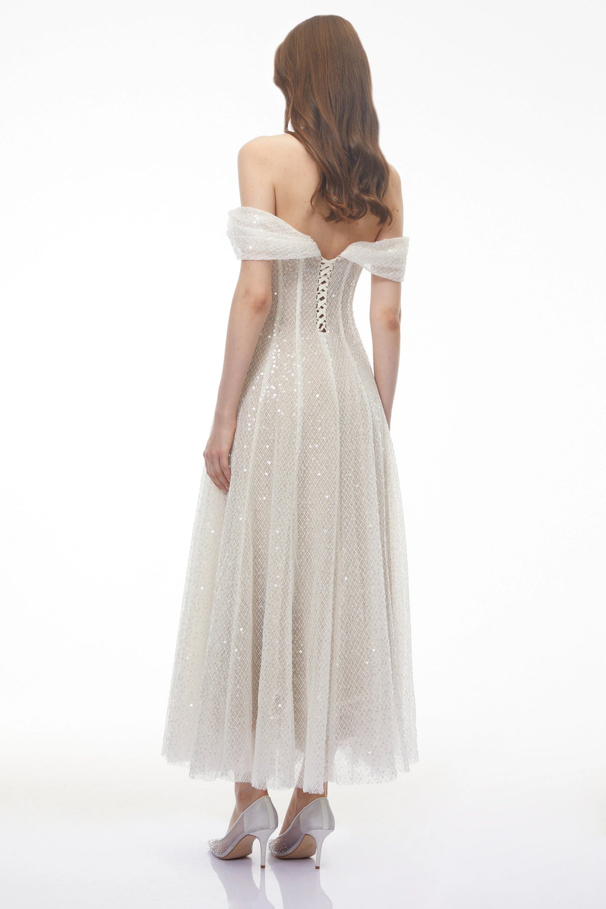 Esme White Off Shoulder Embellished Maxi Dress
