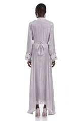 Esther Lavender Embroidered Long Sleeve Maxi Dress