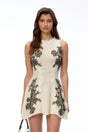 Etera Ivory Knit Lace Sleeveless Mini Dress