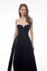 Ethel Black Strapless Sweetheart Maxi Dress