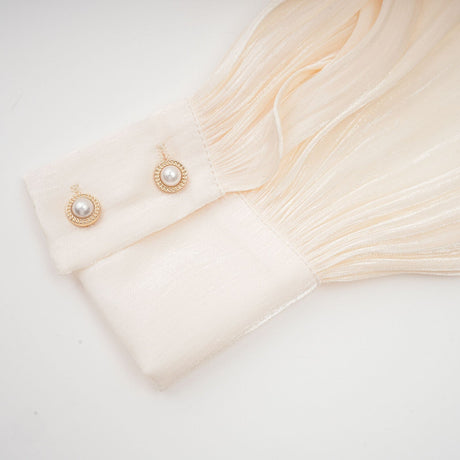 Eugénie fullypleated ruffled mini dress in Neutrals