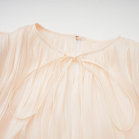 Eugénie fullypleated ruffled mini dress in Neutrals