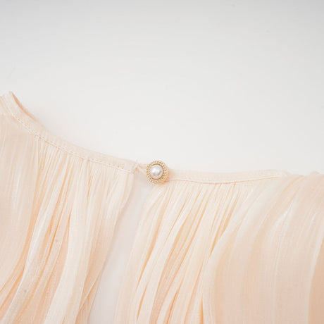 Eugénie fullypleated ruffled mini dress in Neutrals