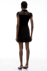 Eulalia Black CutOut Floral Lace Mini Dress