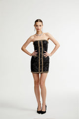 Eulalia black embellished mini dress