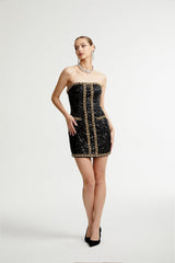 Eulalia black embellished mini dress