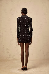 Eulalia Mini Dress Black Crystal Panelled Blazer