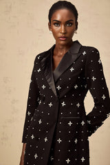 Eulalia Mini Dress Black Crystal Panelled Blazer