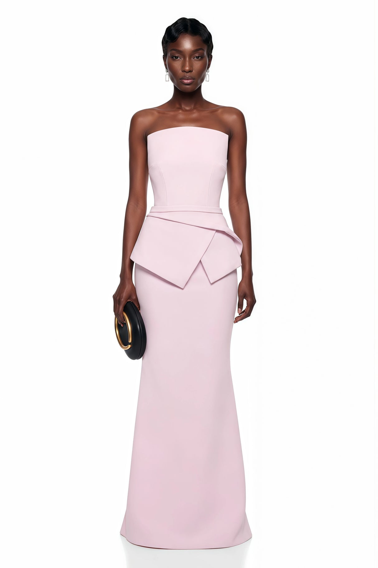 Eunice Pink Asymmetrical Mermaid Maxi Dress