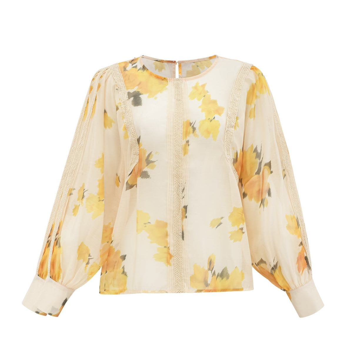 Éva yellow floralprint blouse  skirt matching set