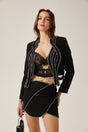 Ève crystalembellished jacket  skirt matching set in Black