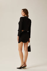 Ève crystalembellished jacket  skirt matching set in Black