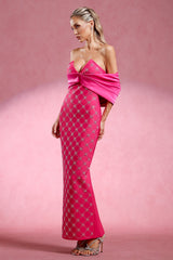 Evelyn Pink Diamond Detail Maxi Dress
