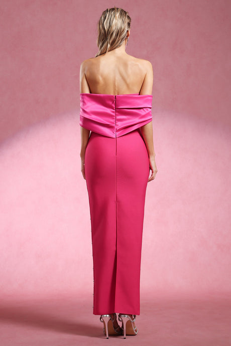 Evelyn Pink Diamond Detail Maxi Dress