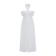 Evelyn White Halterneck Lace Maxi Dress
