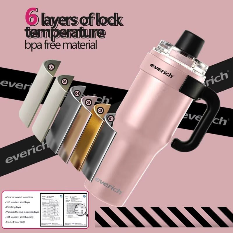 Everich Premium Stainless Steel Thermos Cup – 1200ml (40.6 oz)