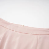 Everleigh Champagne Satin Top  Skirt Set With Cape Detail